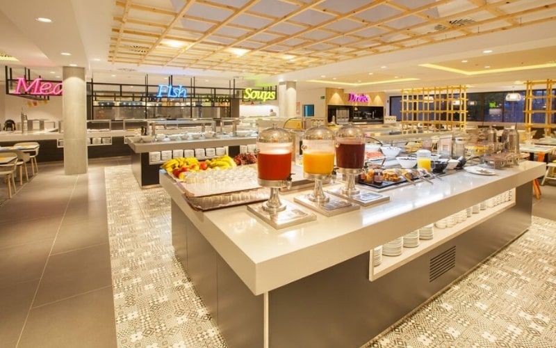 indoor buffet with an assortment of dining choices