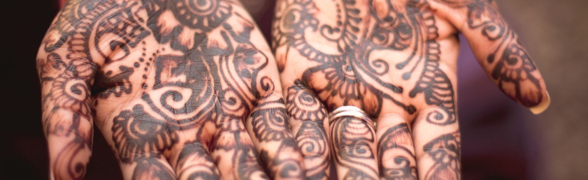 henna tattoos on a woman's hands