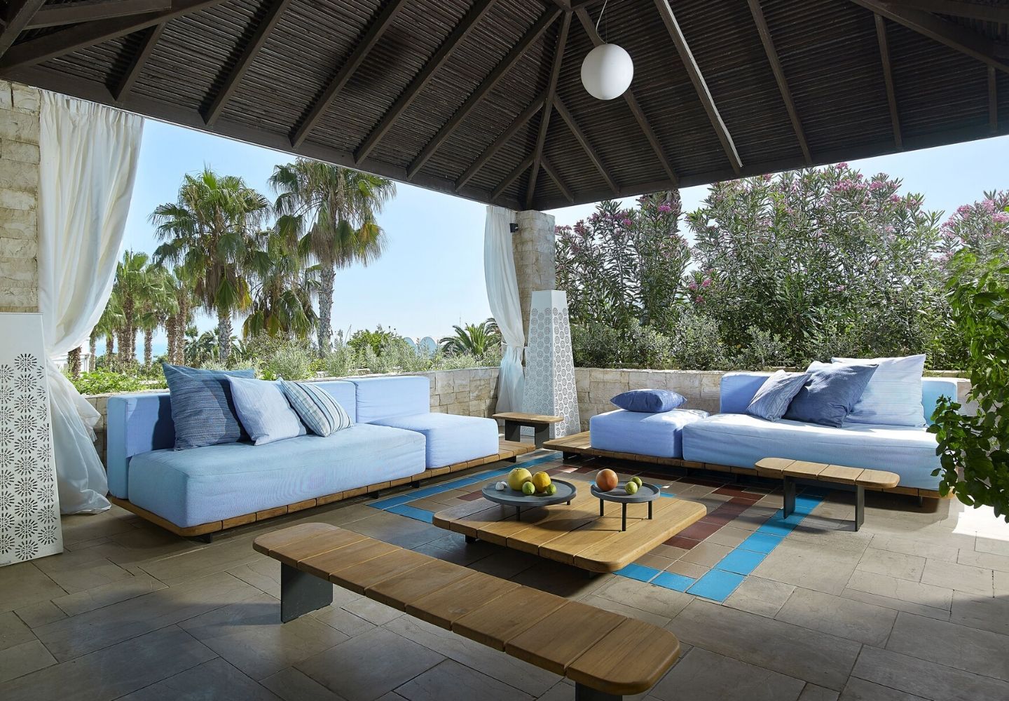 cosy lounge area covered by a canopy