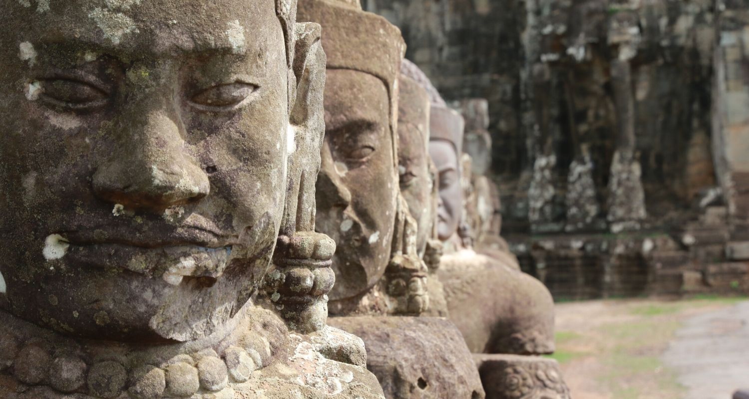 ancient stone warrior statues