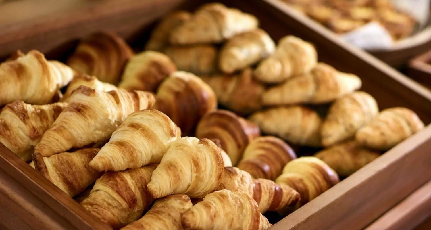 Piles of croissants