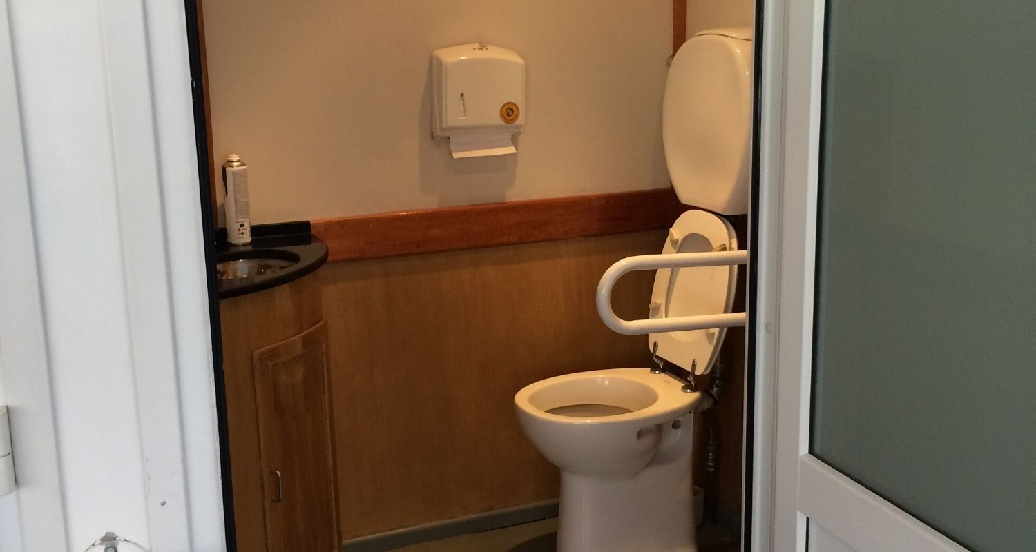 adapted bathroom with grab rails