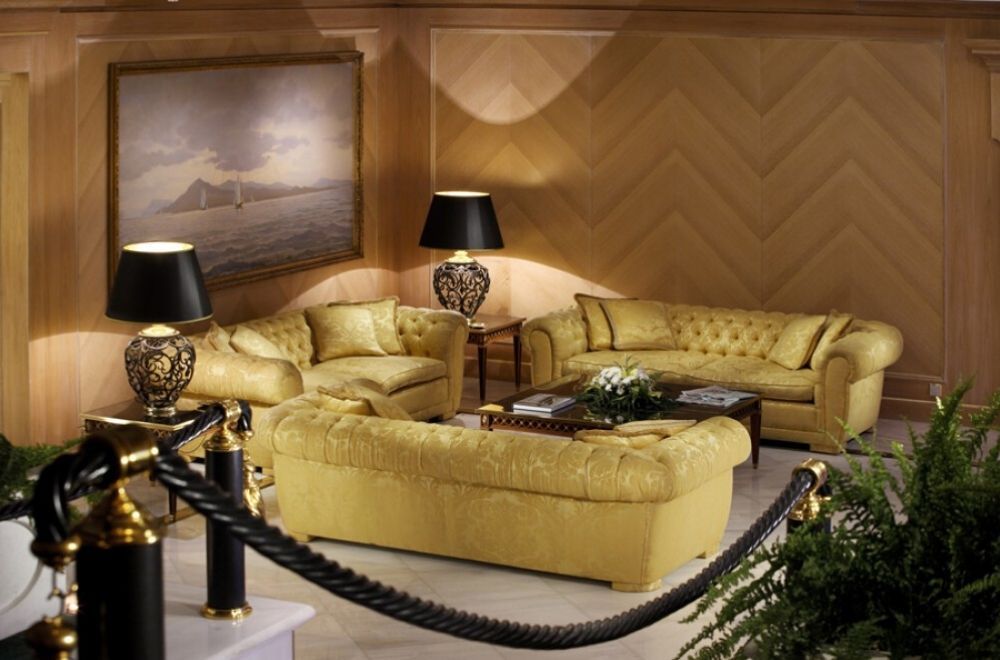 indoor lounge area in the hotel lobby