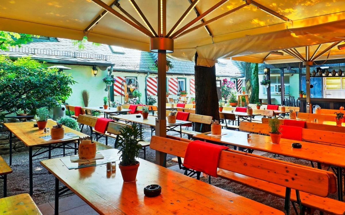 outdoor restaurant and dining area