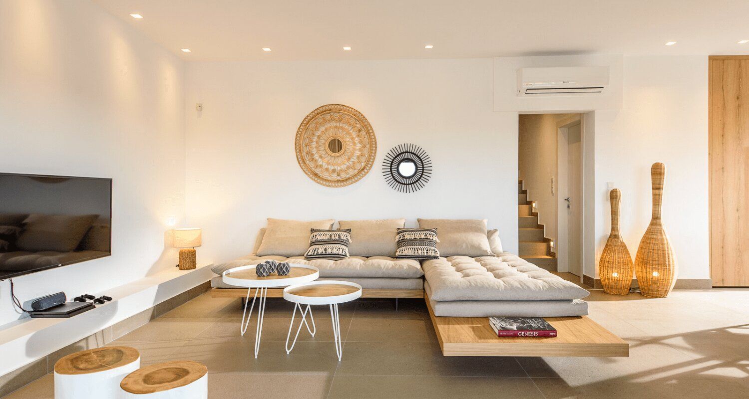 spacious living room and entertainment centre