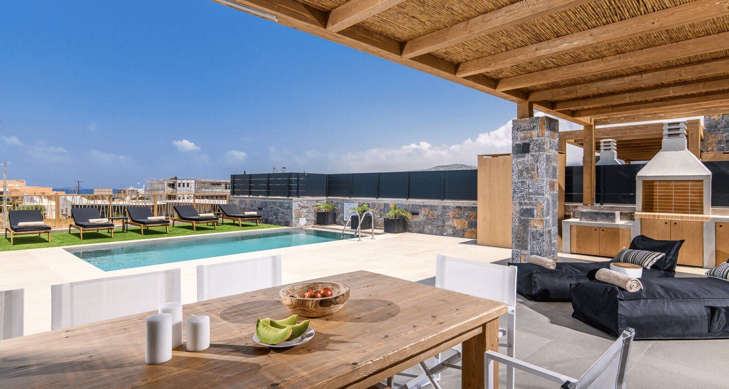 outdoor BBQ and dining area