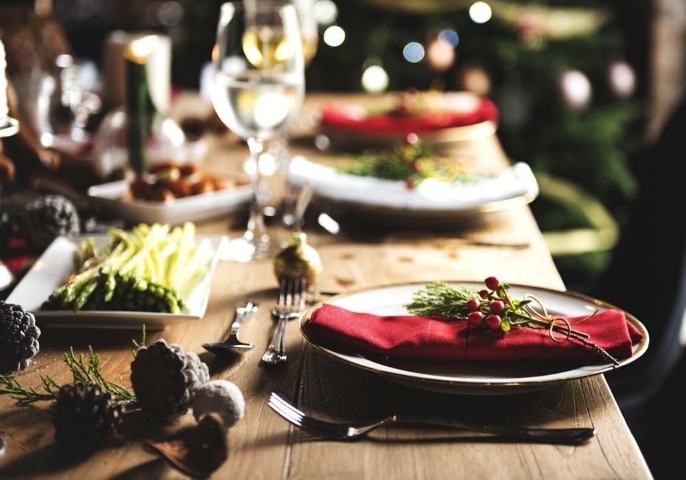 Christmas dinner table