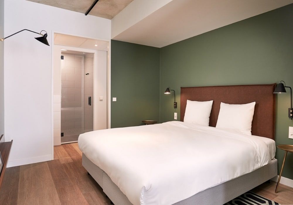 spacious bedroom in an apartment