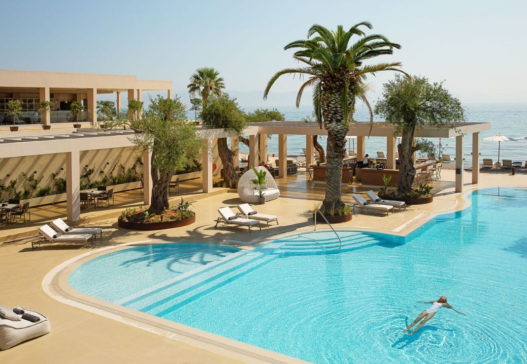 aerial view of the outdoor swimming pool