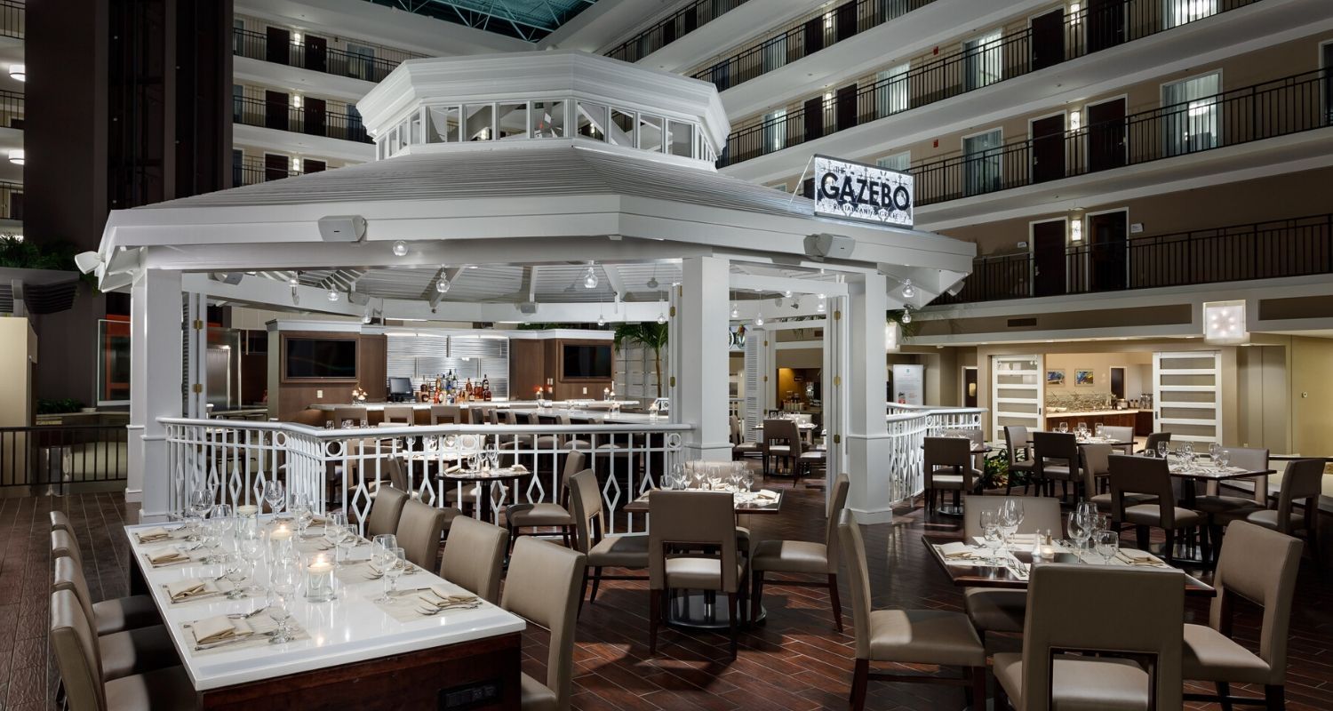 Complex bar and the surrounding seating areas