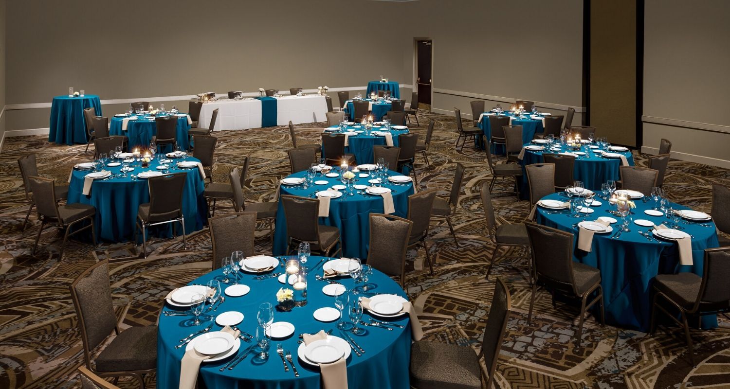 Events centre set up for a dinner party