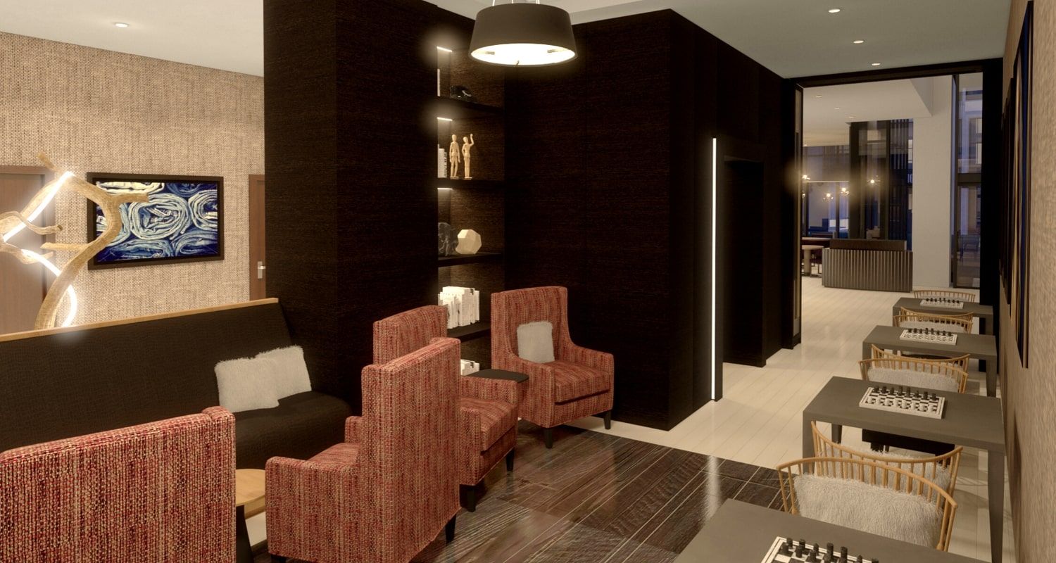 indoor lounge and dining area