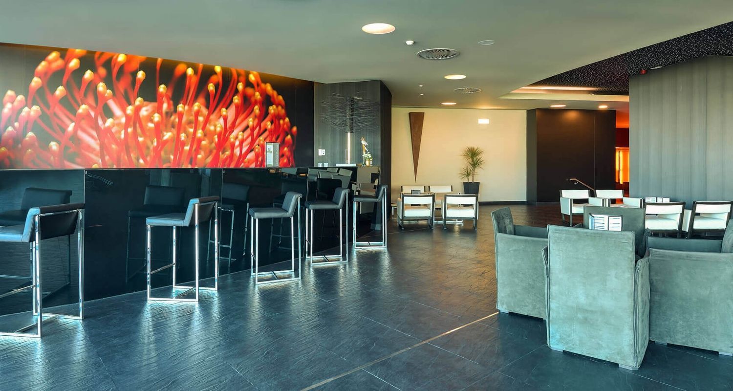 cocktail bar with beautiful red image in full view