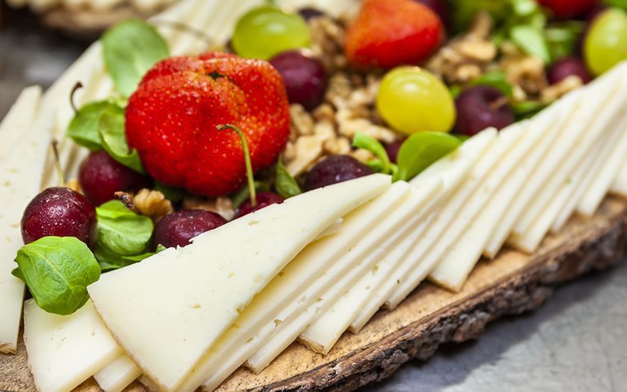 cheese platter at the hotel buffet