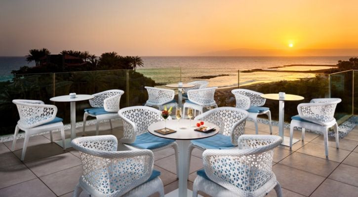 outdoor dining while watching the sunset