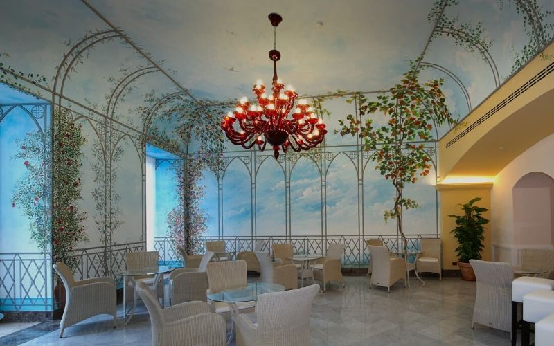 spacious indoor lounge area