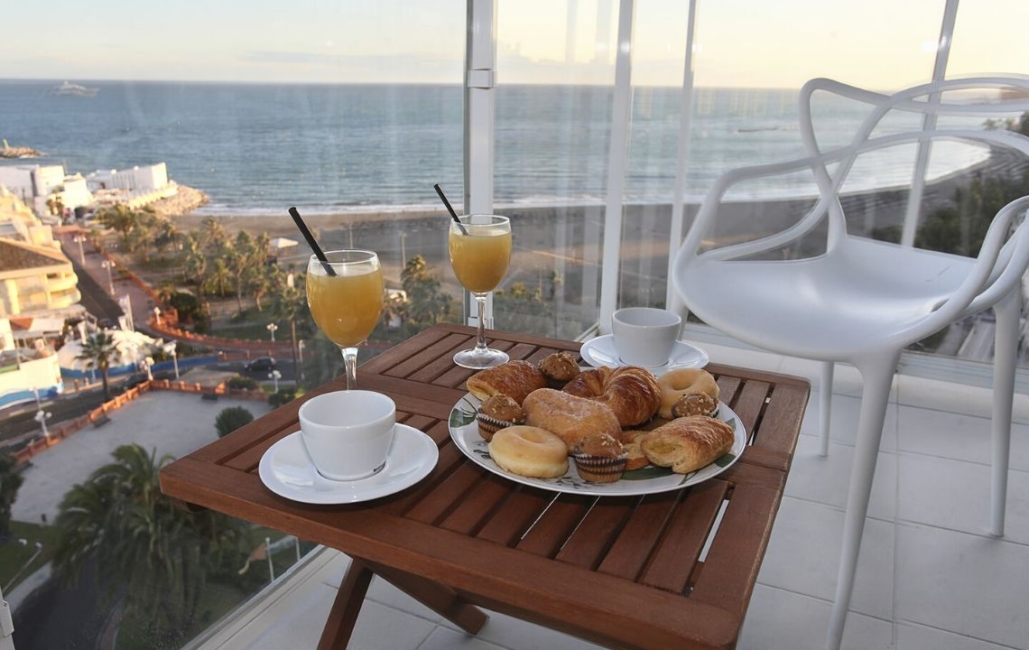 room service with a view of the ocean from your balcony