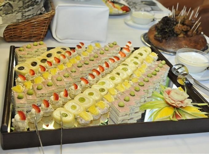 assortment of finger sandwiches