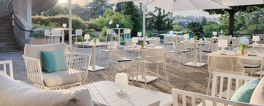 outdoor dining area in the sun