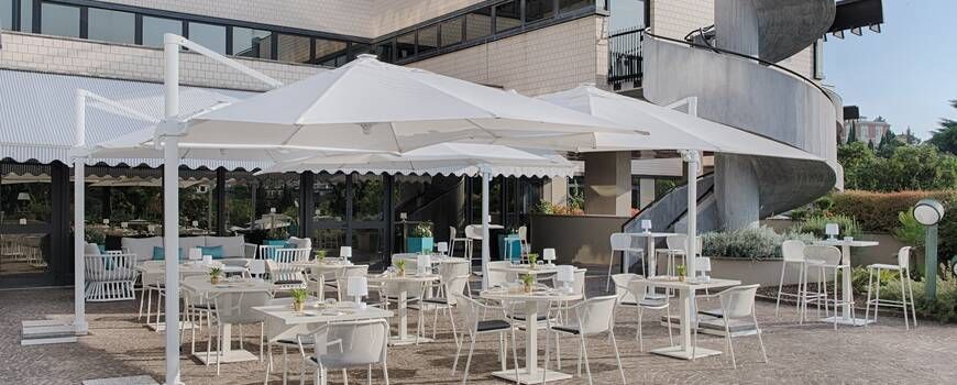outdoor dining area in the sun