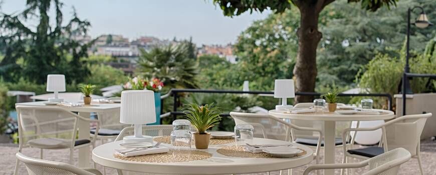 outdoor dining area in the sun
