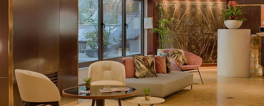 indoor lounge area in the reception lobby