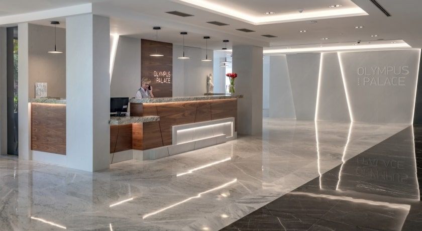 spacious hotel lobby and reception