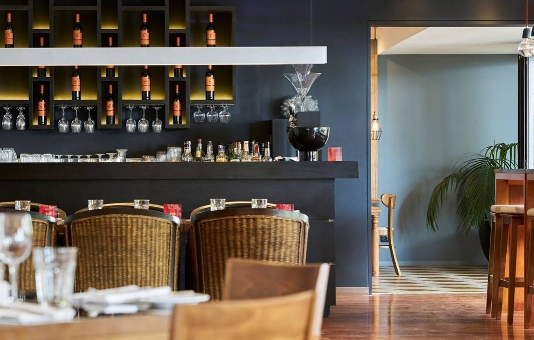 Indoor bar and lounge area