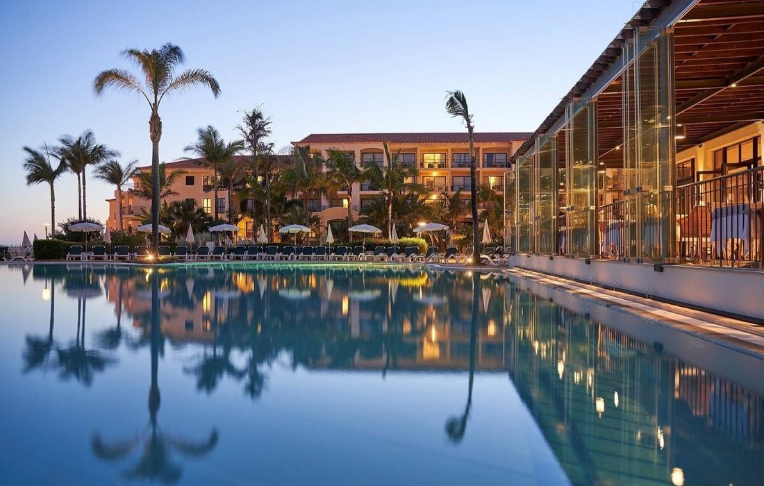 Outdoor pool at night