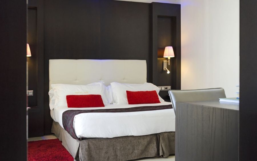 large bed in the hotel suite