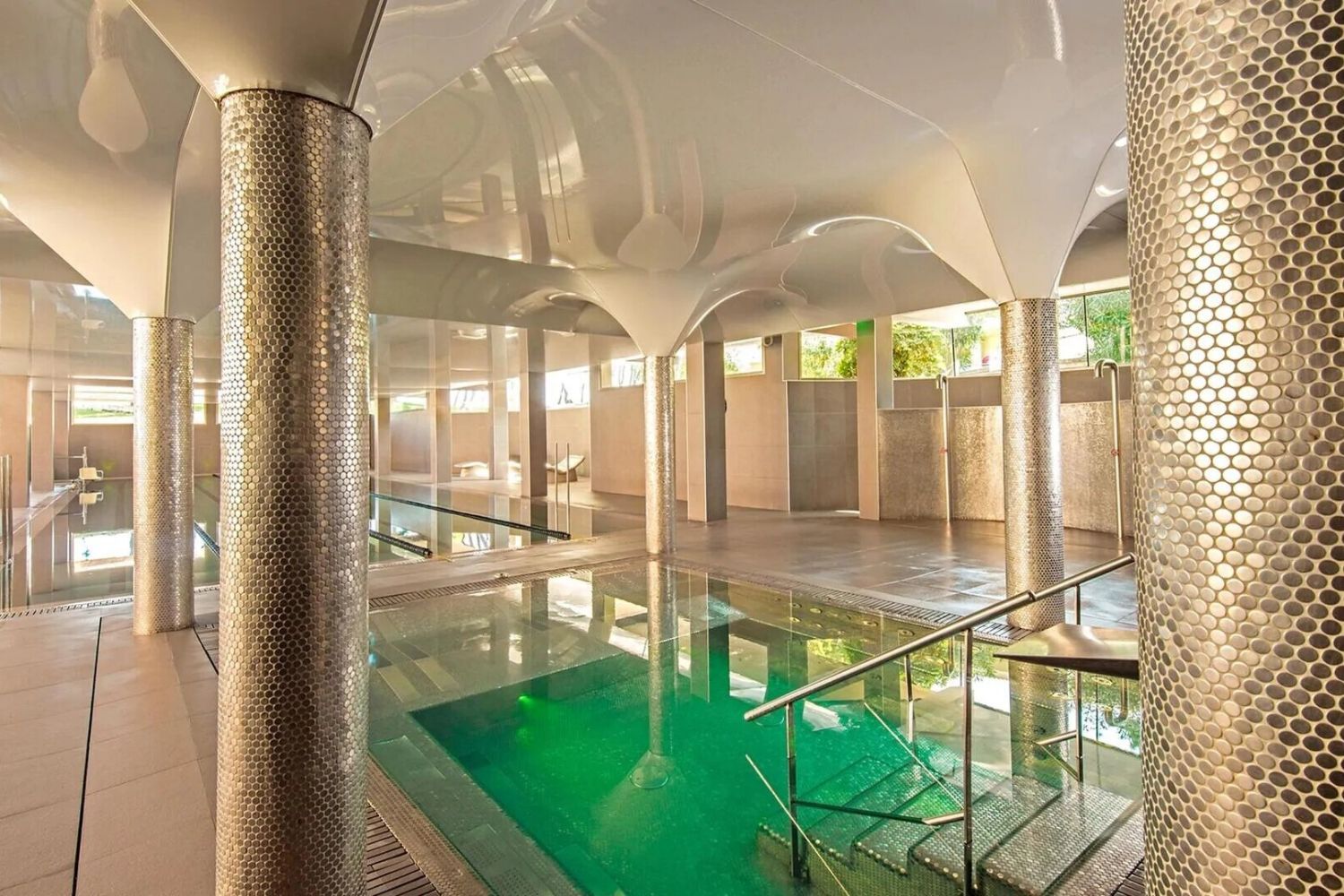 indoor swimming pool with turquoise water