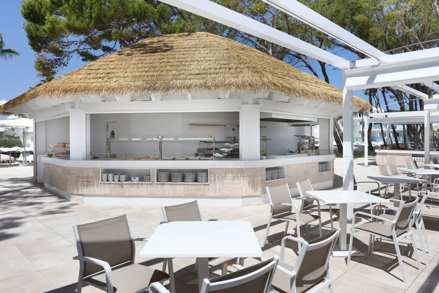 outdoor restaurant and dining area