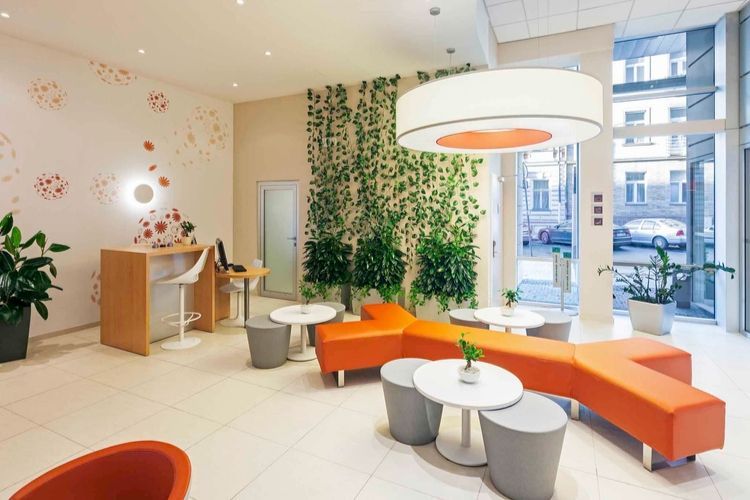 soft seating in the hotel lobby