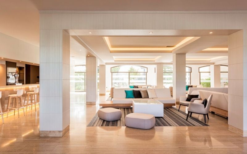 reception lobby and check-in desk