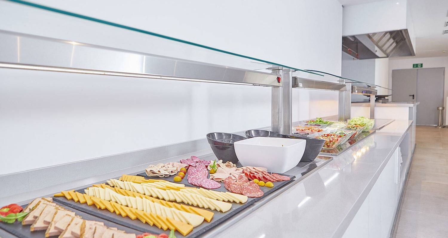 breakfast buffet with a cheese platter