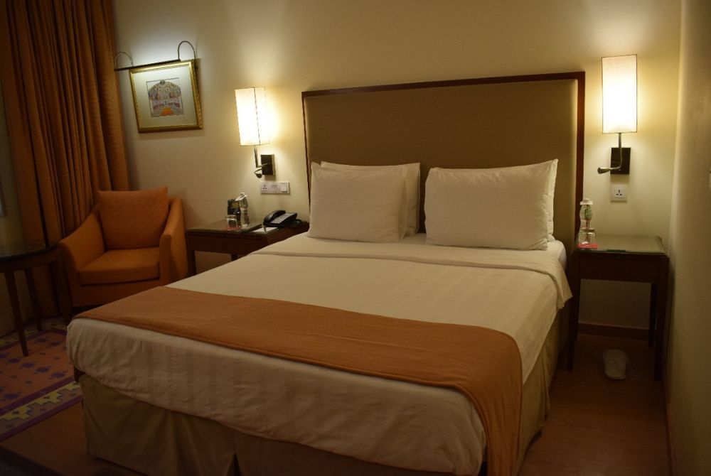 Spacious bedroom with a double bed