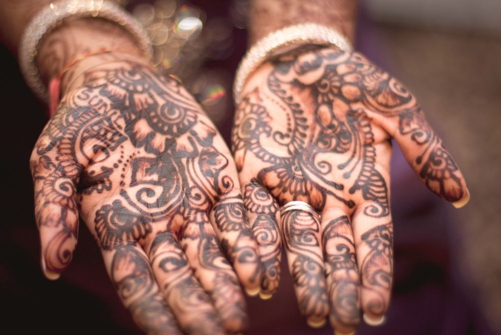 Henna tattoo on a lady's hands
