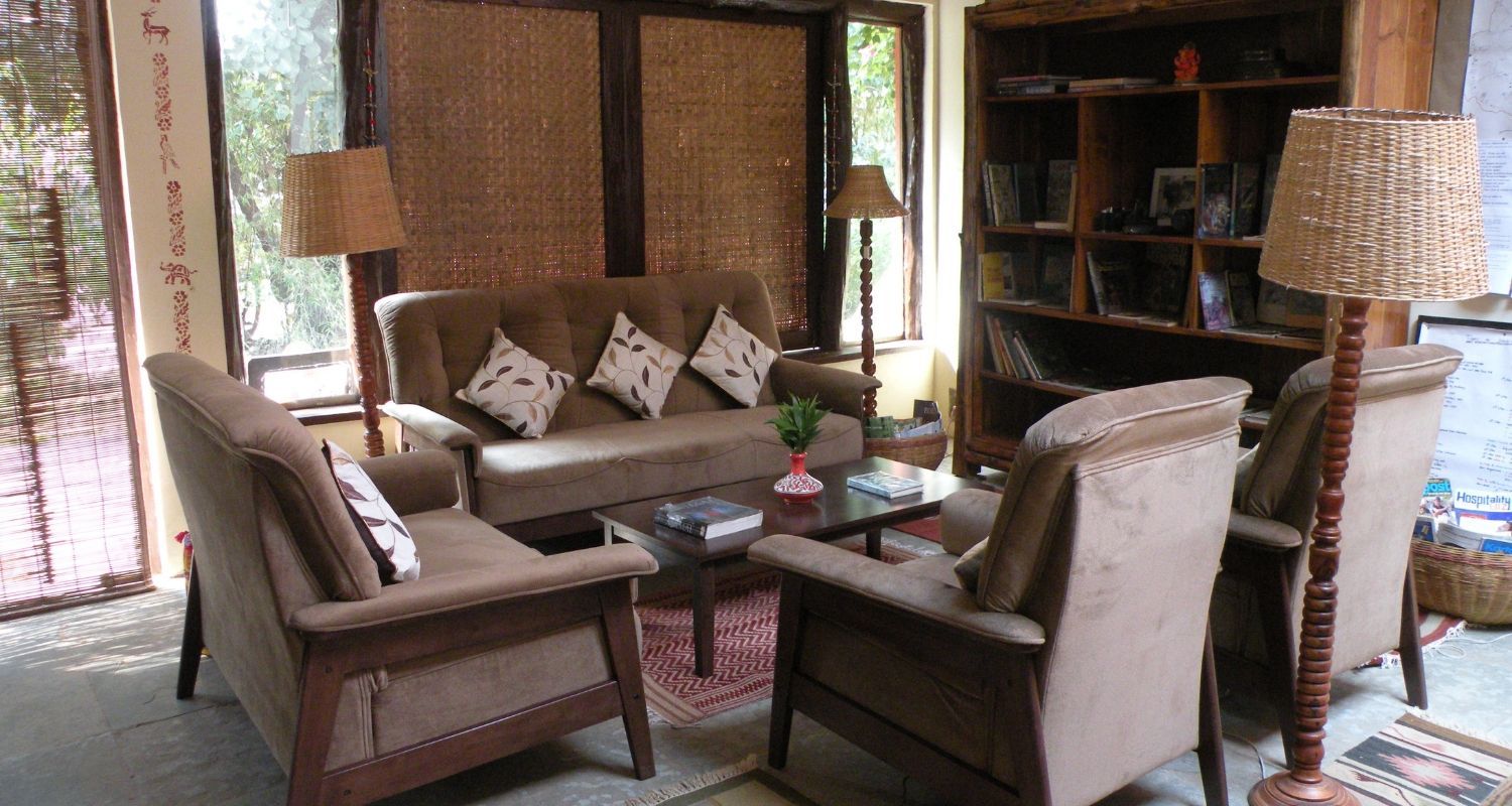 Indoor lounge area in one of the cabins