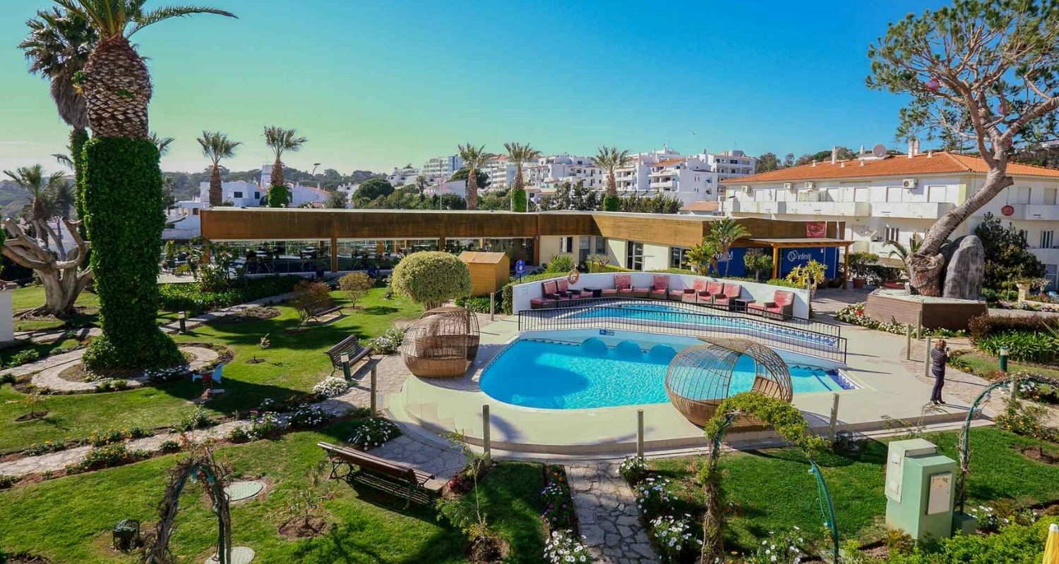 View of the second smaller outdoor swimming pool, Muthu Clube Praia da Oura