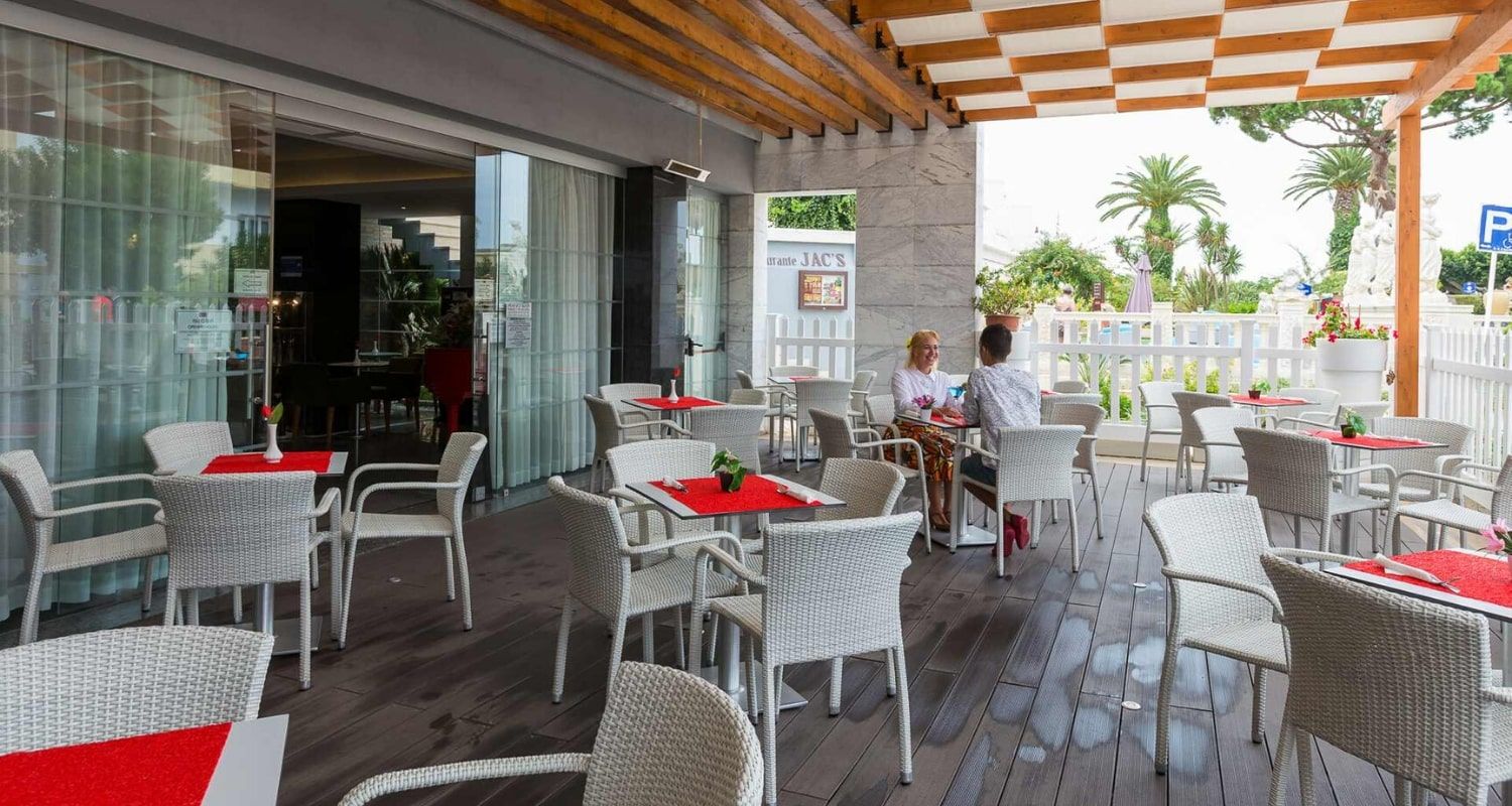 outdoor restaurant and dining area