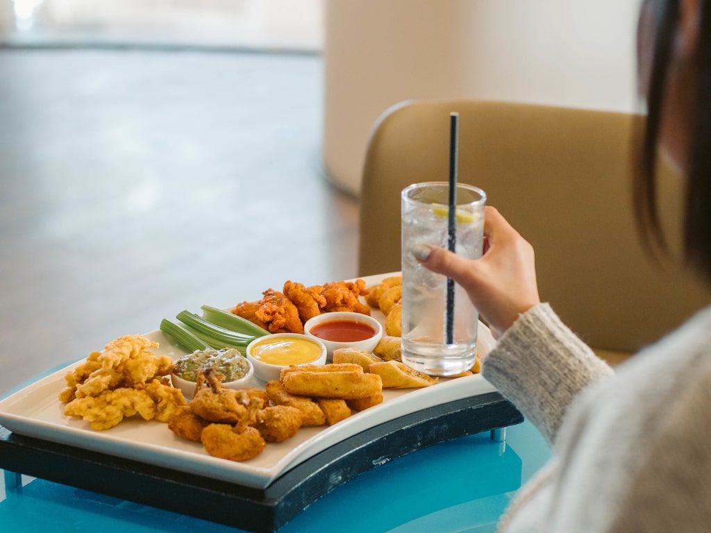 assortment of food choices from the buffet