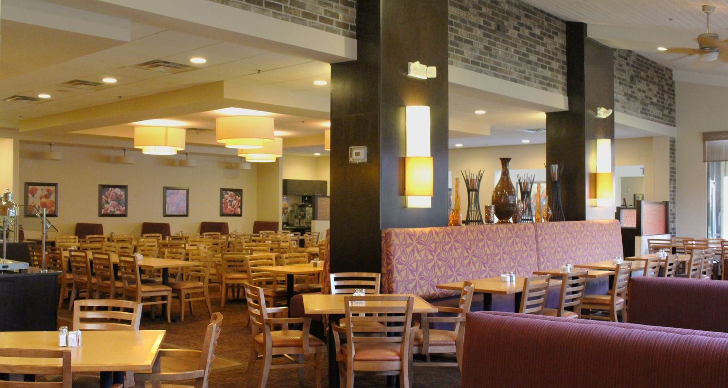 spacious indoor dining room