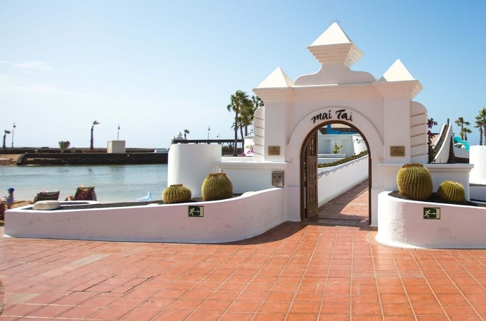 bridge leading over to a restaurant
