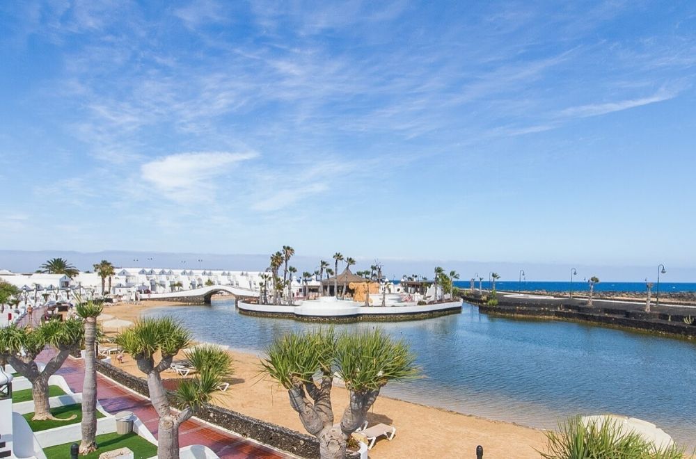 view of the beach from a balcony