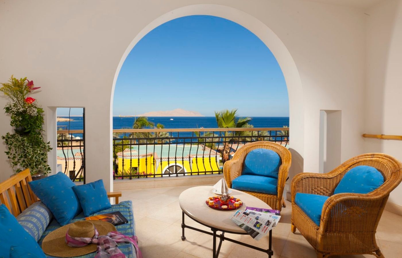 balcony terrace with lounge chairs