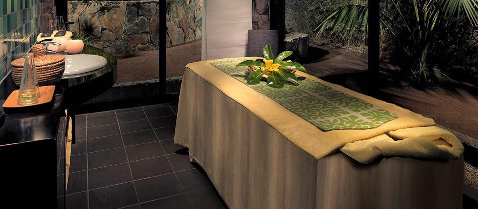 massage table prepared for hotel guest