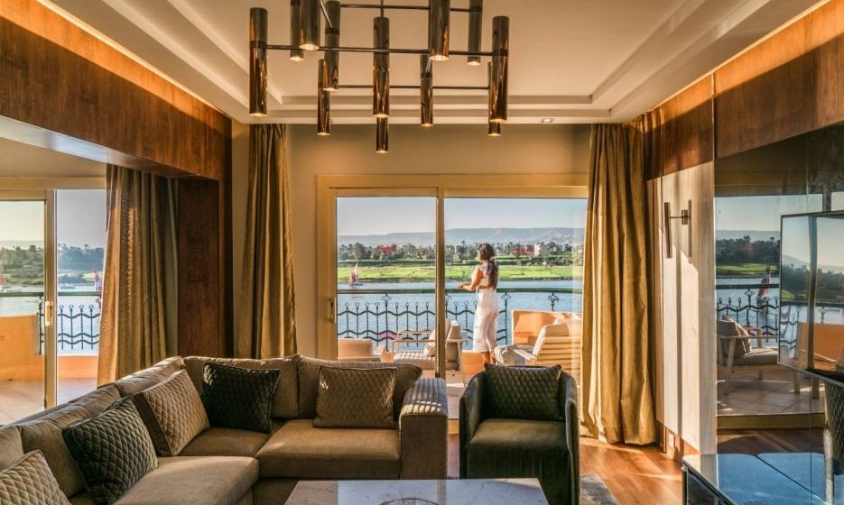 hotel guest enjoying the view from the balcony