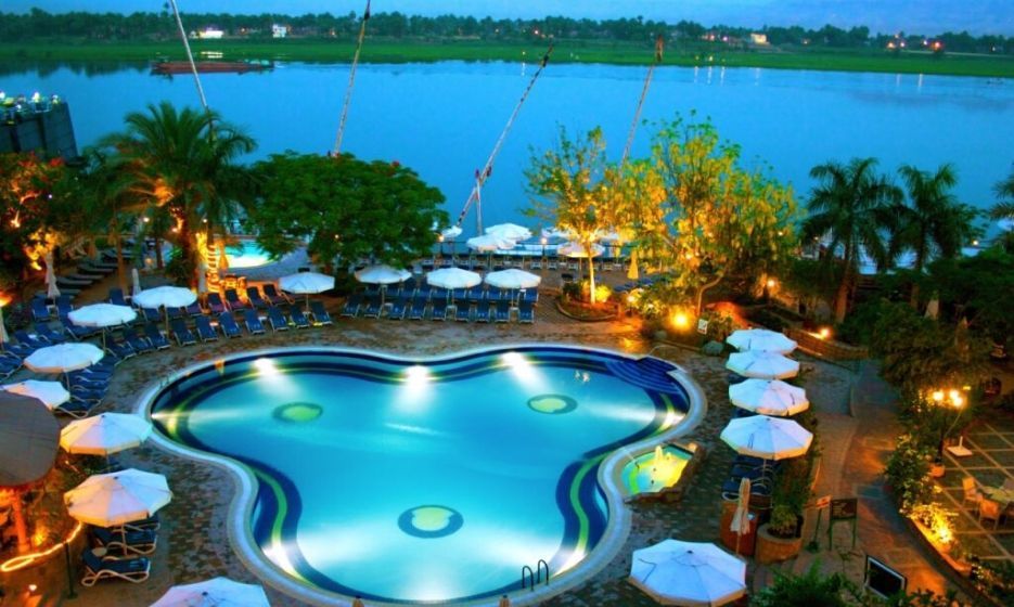 balcony view of the outdoor swimming pool