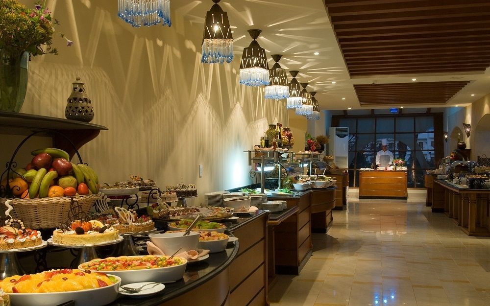 indoor buffet with an assortment of cuisine