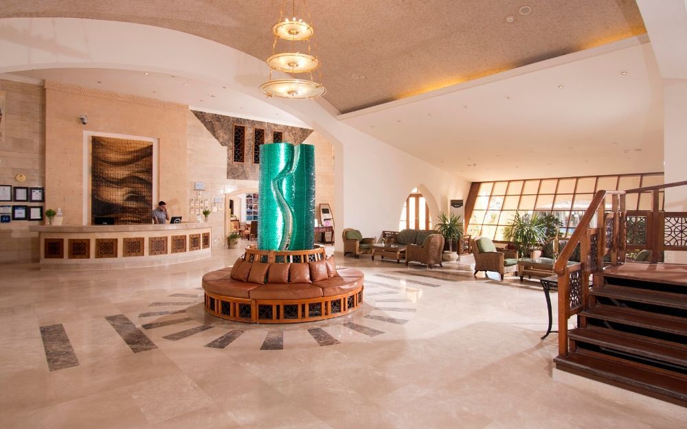 reception lobby and check-in desk